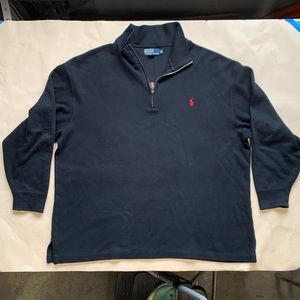 Polo by Ralph Lauren 1/4 zip long sleeve cotton knit sweater, used good cond